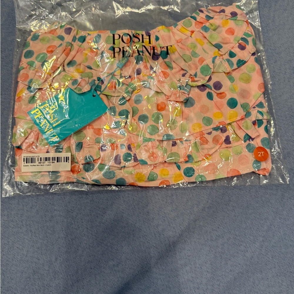 Posh Peanut Colorful Polka Dot Ruffle Skirt NWT